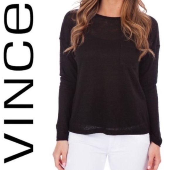 Vince Long Sleeve Linen Top - Picture 2 of 10